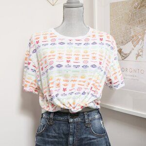 White Rainbow All Over Print Logo Tee 🏙️ ZOO YORK